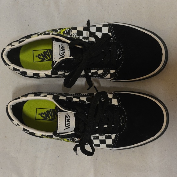 Vans Ward Dino Checkerboard T Rex Old Skool Low Skate Shoes Sneakers Size 5y - Picture 4 of 12